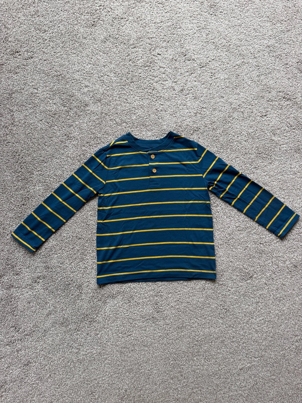 jumping beans Navy & Yellow Striped Long-Sleeve Henley Tee